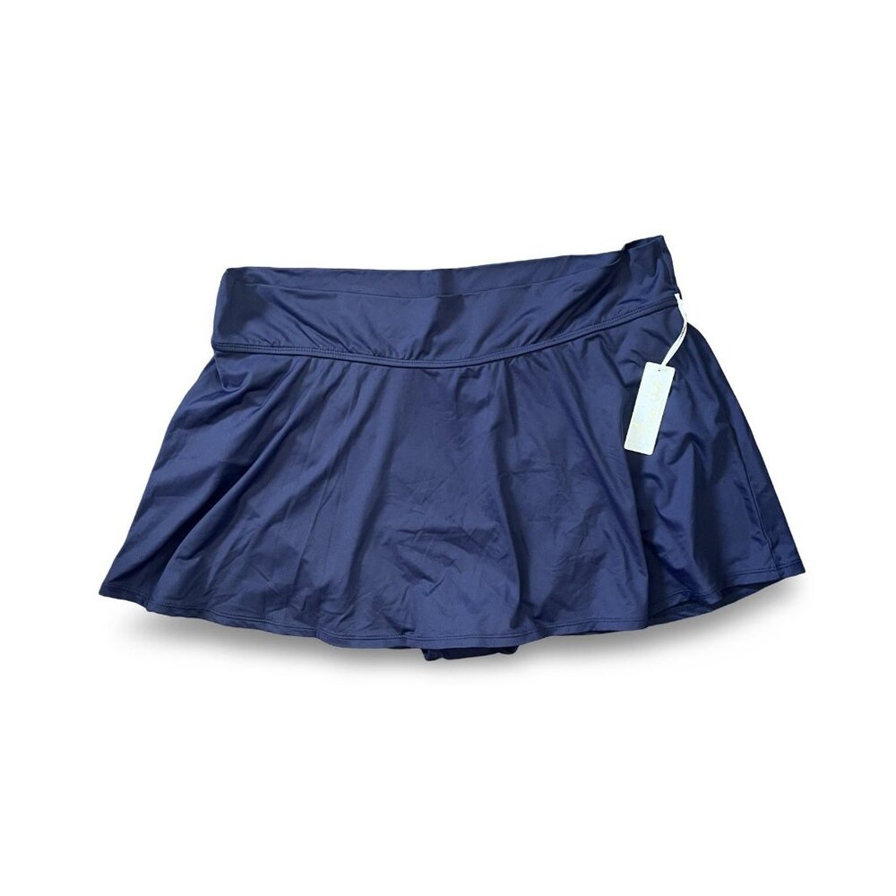 Anne Cole Womens Skort Skirt Swimsuit Swim Bottoms Navy Blue‎ Size 20 NWT
